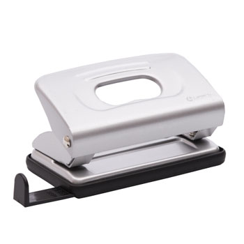 картинка Дырокол на 10л " Lamark " Mettallic металлический, встроенная линейка, серый