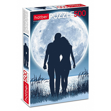 картинка Пазлы " Hatber " 500элементов Полнолуние. Мечты о любви 48*33см, картонная упаковка