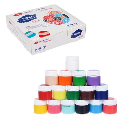 картинка Набор акриловых красок " Я- Художник! " 16цв 15мл