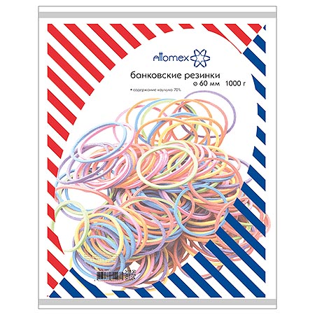 картинка Резинка банковская " Attomex " цветная 1000г 60мм
