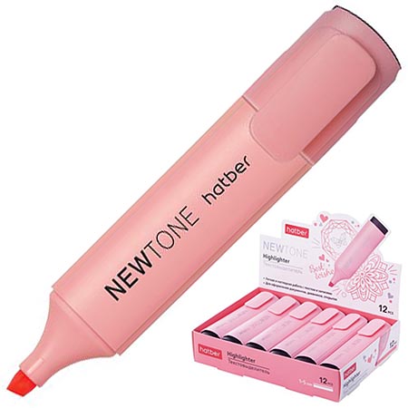 картинка Текстовыделитель 1-5мм, розовый, Newtone " Hatber " картонная упаковка