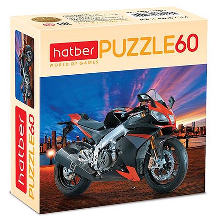 картинка Пазлы " Hatber "  60элементов MotorBike 16,5*23см, картонная упаковка