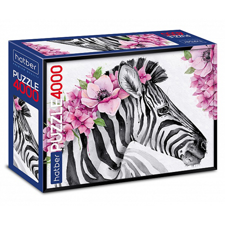 картинка Пазлы " Hatber " 4000элементов Premium Зебриссимо 135*96см, картонная упаковка