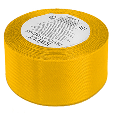 картинка Лента атласная " KWELT " 50мм*22,85м желтая