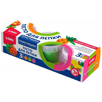 картинка Тесто для лепки " Lori " Пластишка Набор №19 3цв по 80г