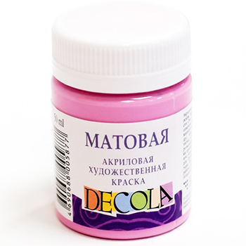 картинка Краска акриловая " Decola " 50мл матовая розовая
