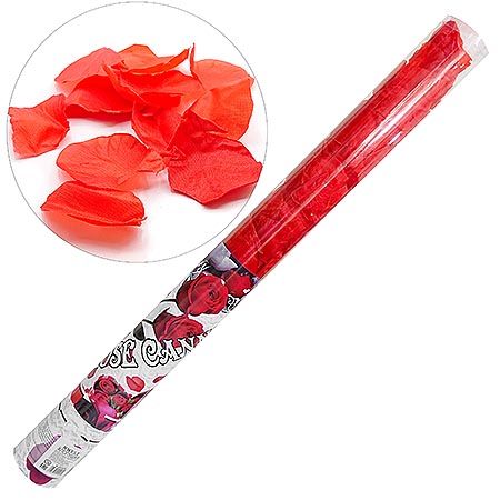 картинка Хлопушка 58см, наполнение: искусственные красные лепестки роз