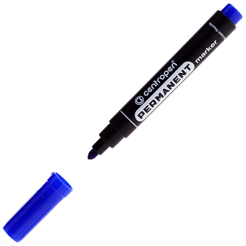 картинка Маркер " Centropen " синий 2,5мм пулевидный наконечник перманентный