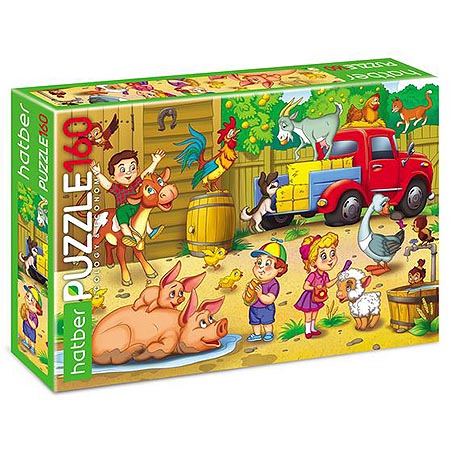 картинка Пазлы " Hatber " 160элементов ECO Весёлая ферма 22*33см, картонная упаковка