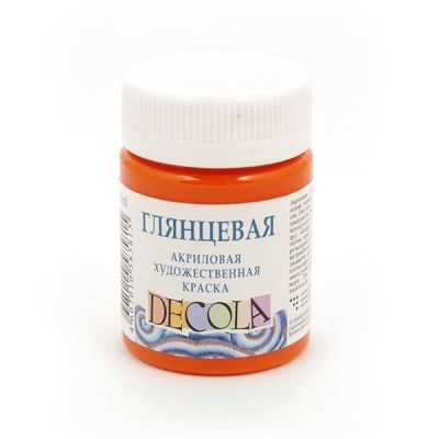 картинка Краска акриловая " Decola " 50мл глянцевая оранжевая