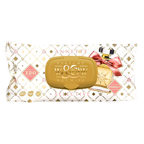 картинка Салфетки влажные 120шт " Well&Wet " Annette, клапан, пластиковая крышка