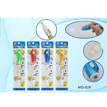 картинка Ручка-шпион " Basir " невидимые чернила, ультрафиолетовый фонарик, индивидуальная упаковка