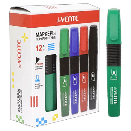 картинка Маркер " deVente " зеленый 3мм пулевидный наконечник перманентный