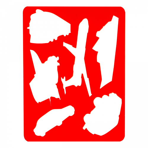 картинка Трафарет " Цветик " Транспорт 15,5*20см, пластиковый