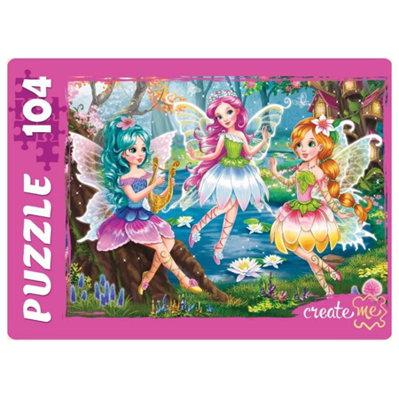 картинка Пазлы " Рыжий кот " 104элемента Магические феи №5 33*33см, картонная упаковка 19*14,1*3,5см