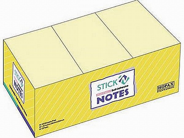 картинка Блок самоклеящийся (стикеры) 38*51мм 100л пастель, желтый " Hopax "