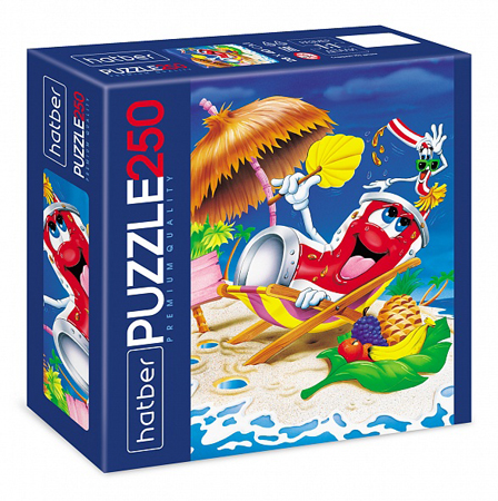 картинка Пазлы " Hatber " 250элементов Приключения на пляже 40*28см, картонная упаковка