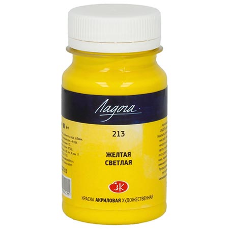 картинка Краска акриловая " Ладога " 100мл желтая светлая