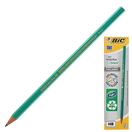 картинка Карандаш ч/гр " BiC " Evolution Original HB, шестигранный, пластиковый, цвет корпуса- зеленый, заточенный, картонная упаковка