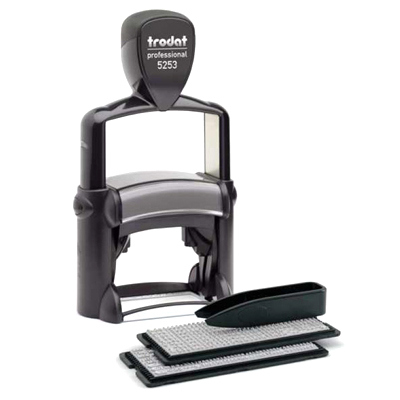 картинка Штамп самонаборный " Trodat " 6-строчный 49*28мм металлический, 2 кассы букв, цифр и символов, пинцет,