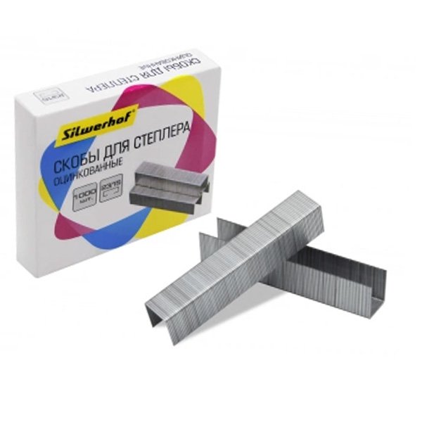 картинка Скобы №23/15 " Silwerhof " оцинкованные 1000шт