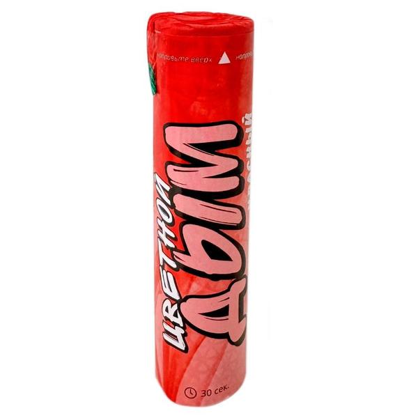 картинка Цветной дым " Веселуха " красный 12см, 30секунд