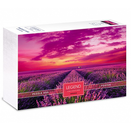 картинка Пазлы " Hatber " 500элементов Premium Legend Impression Лавандовые поля 48*33см, постер, подарочная картонная упаковка