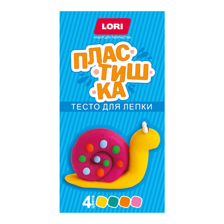 картинка Тесто для лепки " Lori " Пластишка Набор №22, в наборе: тесто для лепки, 4 формочки по 50г, картонная упаковка
