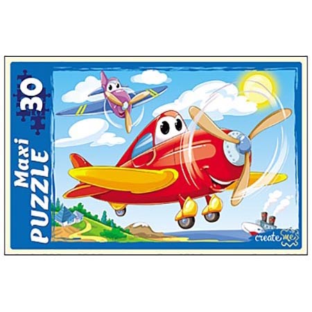 картинка Пазлы " Рыжий кот " Макси. 30элементов Гонки самолетов 30*21,5см, картонная упаковка 28,5*19*3,5см