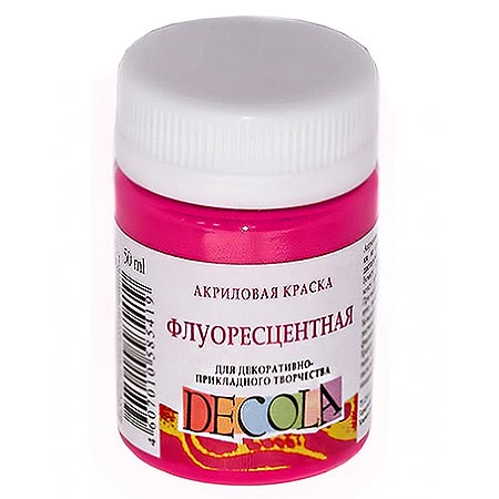 картинка Краска акриловая " Decola " 50мл флуоресцентная карминовая