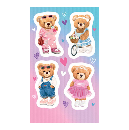 картинка Наклейки " Мир открыток " 0-11 А6 Мишки, без отделки