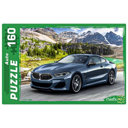 картинка Пазлы " Рыжий кот " 160элементов Авто в горах 33*23см, картонная упаковка 29*19*3,5см