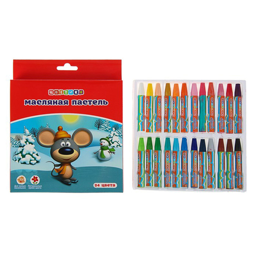 картинка Пастель " Цветик " 24цв масляная, картонная упаковка, европодвес