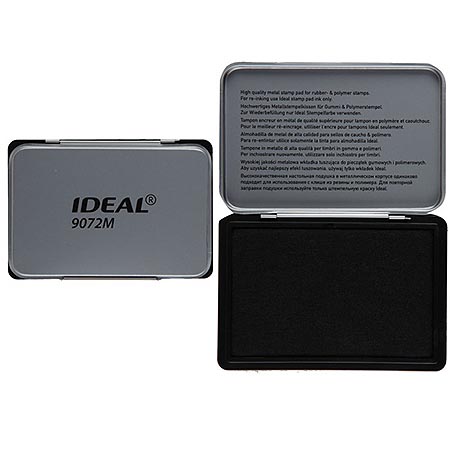картинка Подушка штемпельная настольная " Ideal " 70*110мм черная, металлический корпус