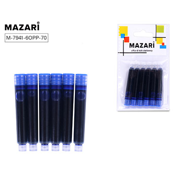 картинка Картриджи чернильные " Mazari " 5см 6шт синие, комплект