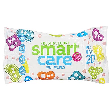 картинка Салфетки влажные  20шт " Smart Care " антибактериальные