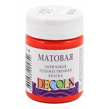 картинка Краска акриловая " Decola " 50мл матовая красная