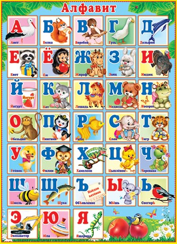 картинка Плакат " Мир открыток " 0-02 А2 Алфавит русский