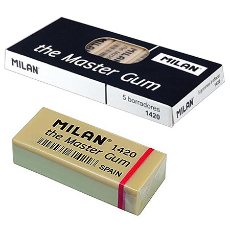 картинка Ластик " Milan " каучуковый, бежевый, 55*23*13мм, для стирания графита