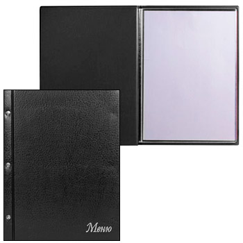 картинка Папка " ДПС " Меню с 10 файлами, черная 250*320мм тиснение фольгой, винты, ПВХ