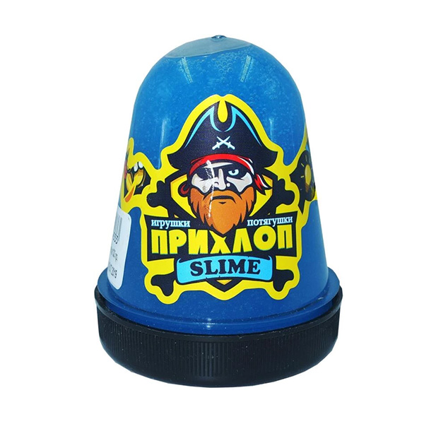 картинка Слайм " Прихлоп " Люминофор, голубой, капсула, 130гр, светится в темноте