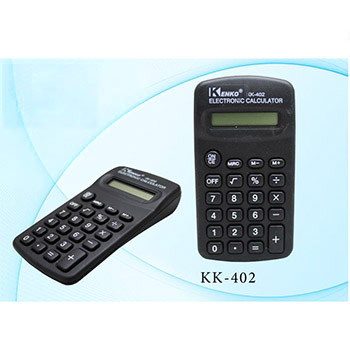 картинка Калькулятор карманный 8 разрядов " Kenko/Ronbon/Basir " R2B-402/ KK-402/ MC-402, 66*115*19мм, батарея, черный