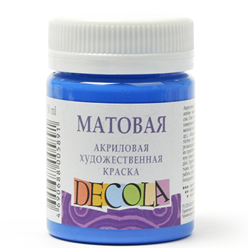 картинка Краска акриловая " Decola " 50мл матовая синяя
