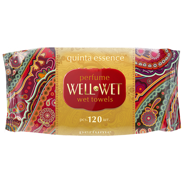 картинка Салфетки влажные 120шт " Well&Wet " Quinta parfume