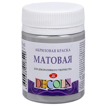 картинка Краска акриловая " Decola " 50мл матовая серая