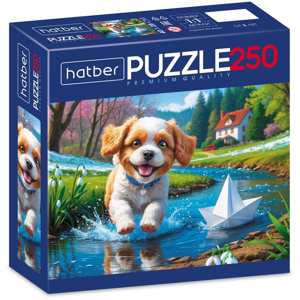 картинка Пазлы " Hatber "  250элементов Premium Щенячья радость 40*28см, картонная упаковка