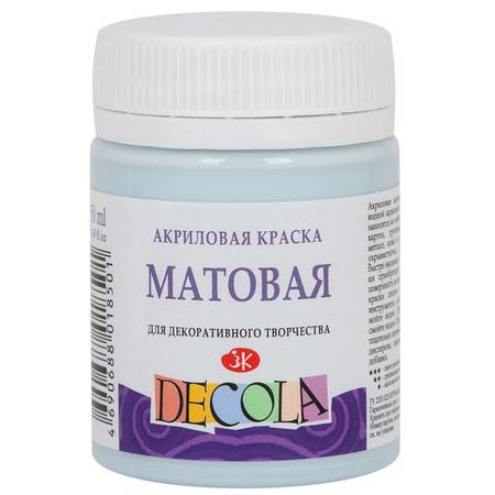 картинка Краска акриловая " Decola " 50мл матовая светло-голубая