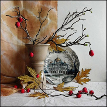 картинка Постер магнитный 100*100мм " Осенний уют " Винил, европодвес