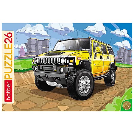 картинка Пазлы " Hatber "  4D 26элементов Крутой внедорожник 20*30см, в рамке, картонная упаковка