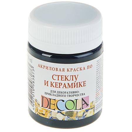 картинка Краска акриловая стекло/керамика " Decola " 50мл черная
